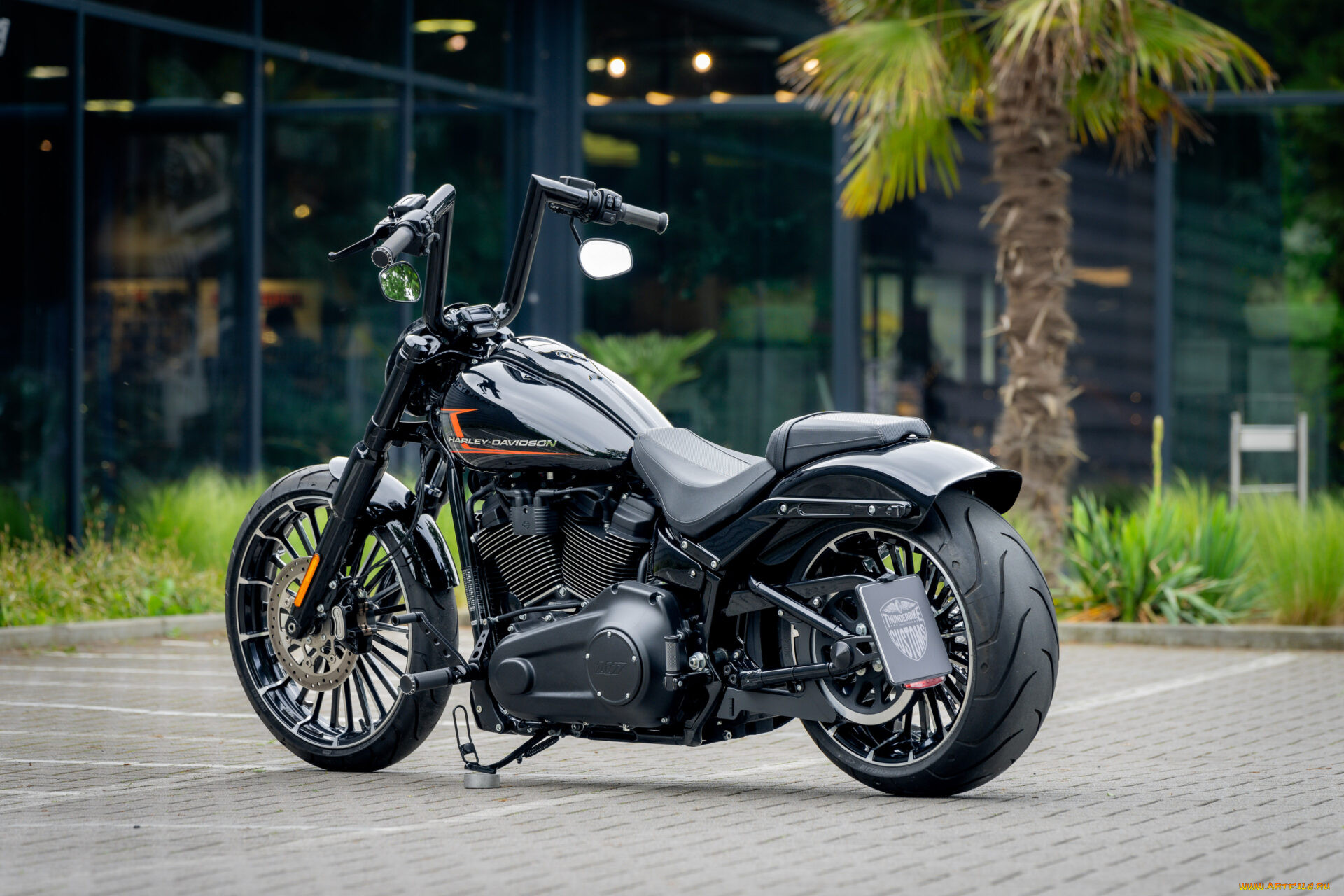 , harley-davidson, softail, breakout, midnight, rider, customized, custombikes